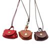 Small Leather Coin Purse Necklace: Cute Pendant Accessory with Long Rope