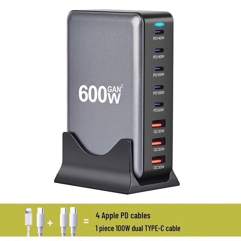 320W Gallium Nitride Multi-Port USB Charger with PD100W Fast Charging