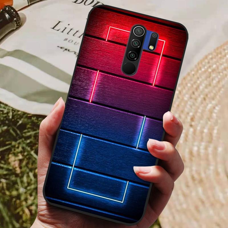 Für Xiaomi Redmi 9 Hülle Katze Blume Wolf Cover Silikonhülle Für Redmi 9 redmi9 Cover Bumper 6.53" Stoßfeste Handy Coque Hülle