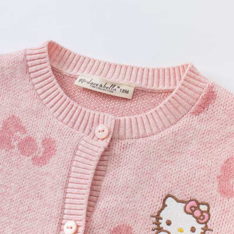 DAVE & BELLA Hello Kitty Girls' Knit Cardigan