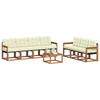 Outdoor Sofa Set with Cushions 8 pcs Natural and Cream