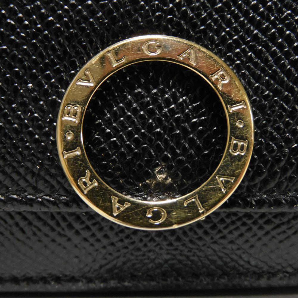 Used 11679 Trifold Wallet 288648 7942 RFID IC Chip Gold Compact Wallet Logo Clip Black Unisex from Japan AUTHENTIC