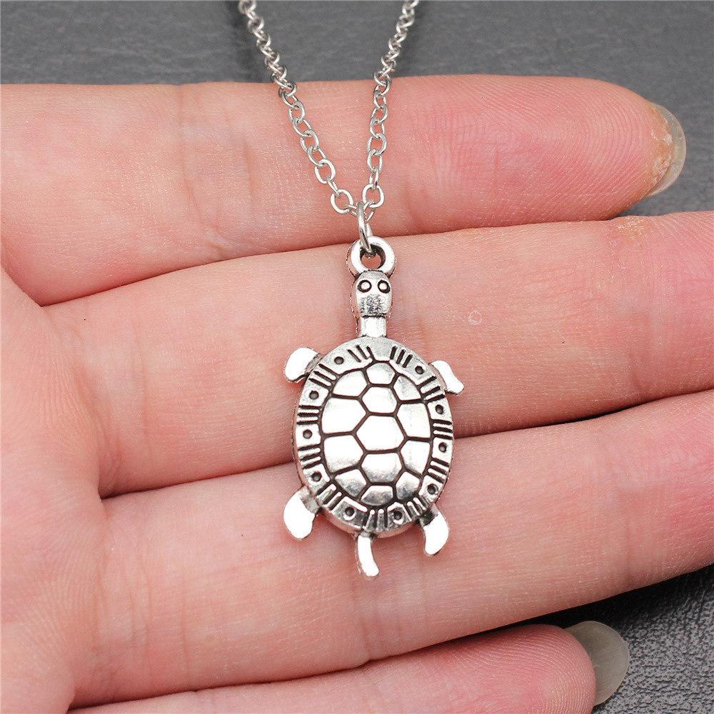 Schildkröte Seestern Muschel Anhänger Antik Bronze Metall Brautkragen Halskette für Strandhochzeit Trendiges Geschenk