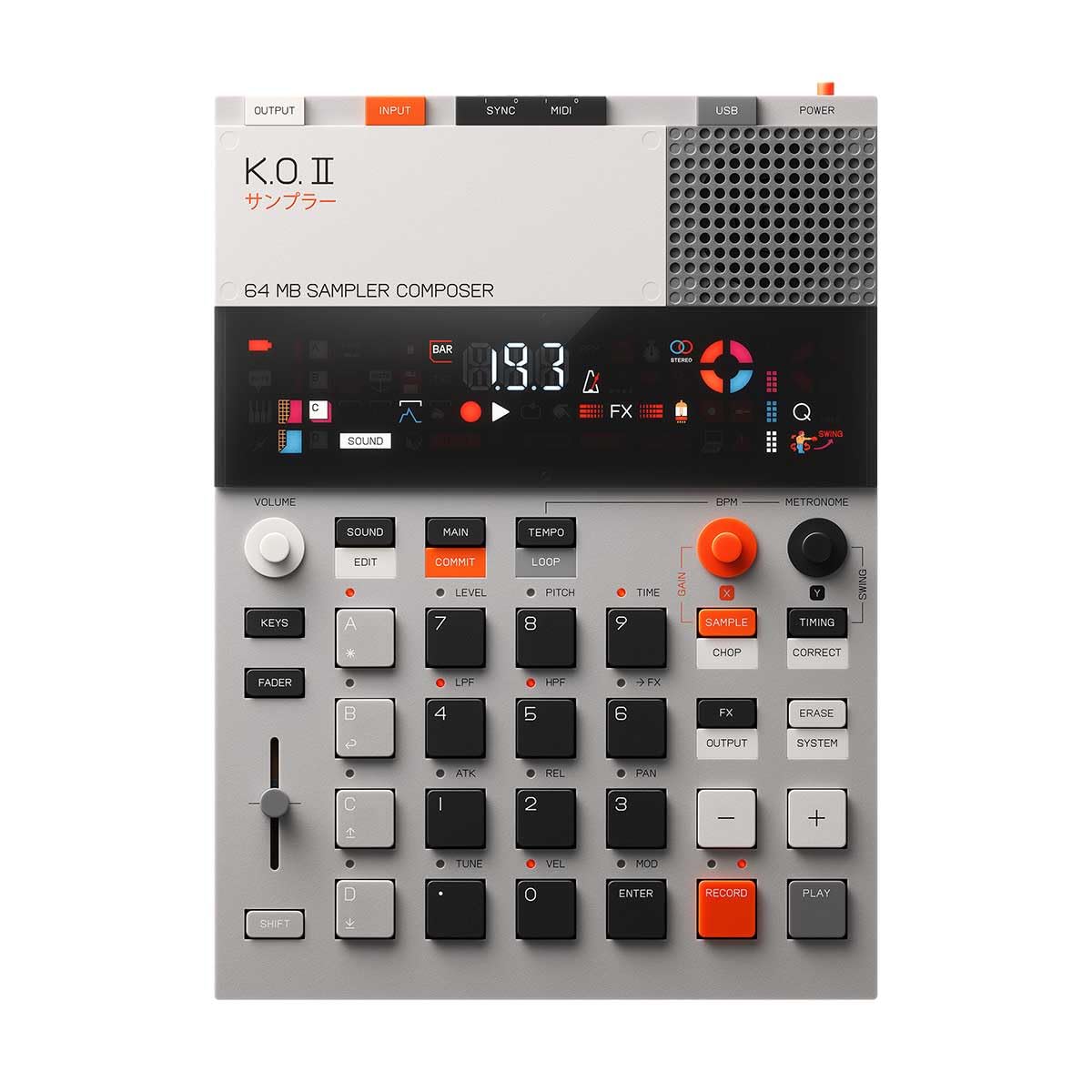 

Teenage Engineering II Sampler Sequencer Intuitive operation Equipped with microphone and speaker Battery powered Can also be powered by EP-133 K.O.