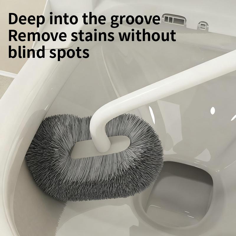 Long Handle Soft Bristle Upturned Head Toilet Brush Household Wall-mounted Style No Dead Corners Toilet Squatting Pit Universal