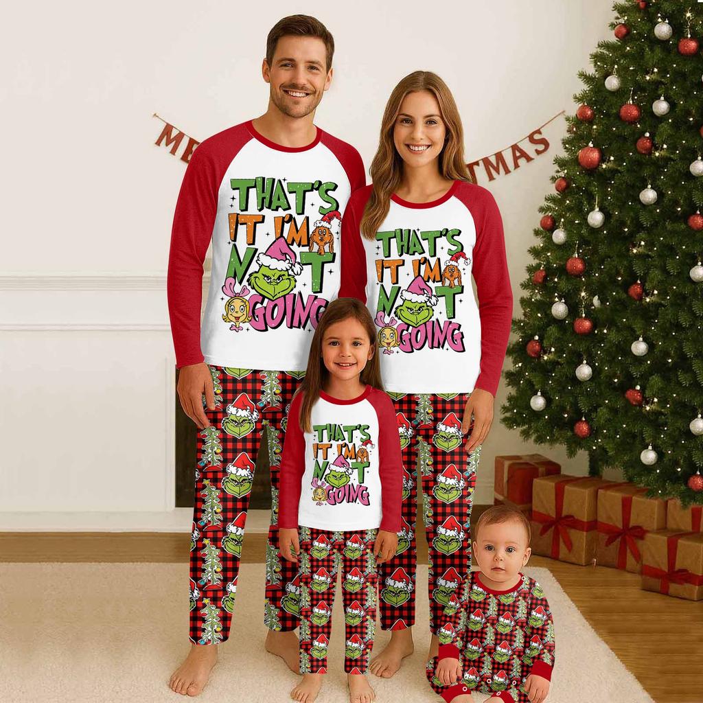 Family Matching Print Sets Pajamas Loungewear Outfits Family Matching Long Sleeve Tops+Pants Set