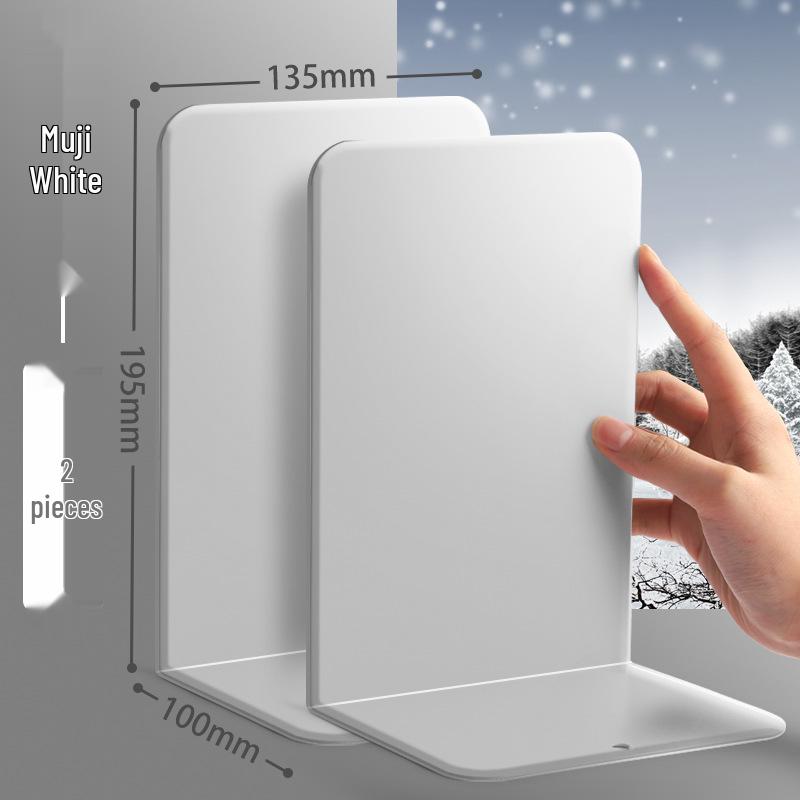 2-Piece Retractable Metal Book Stand and Bookend for Students