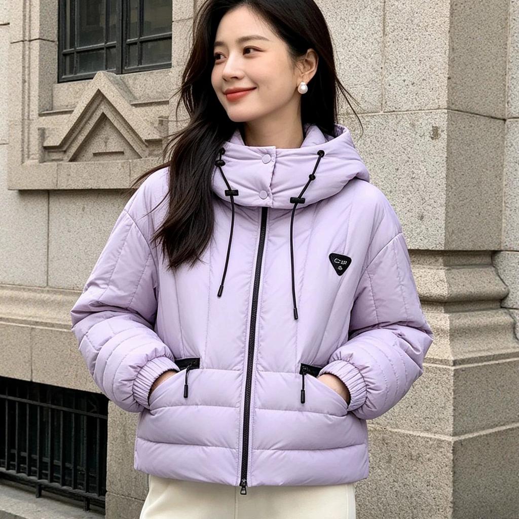 Down jacket women's Pinghu thin winter short 90 duck down 2026 new women's clothing large size women's models