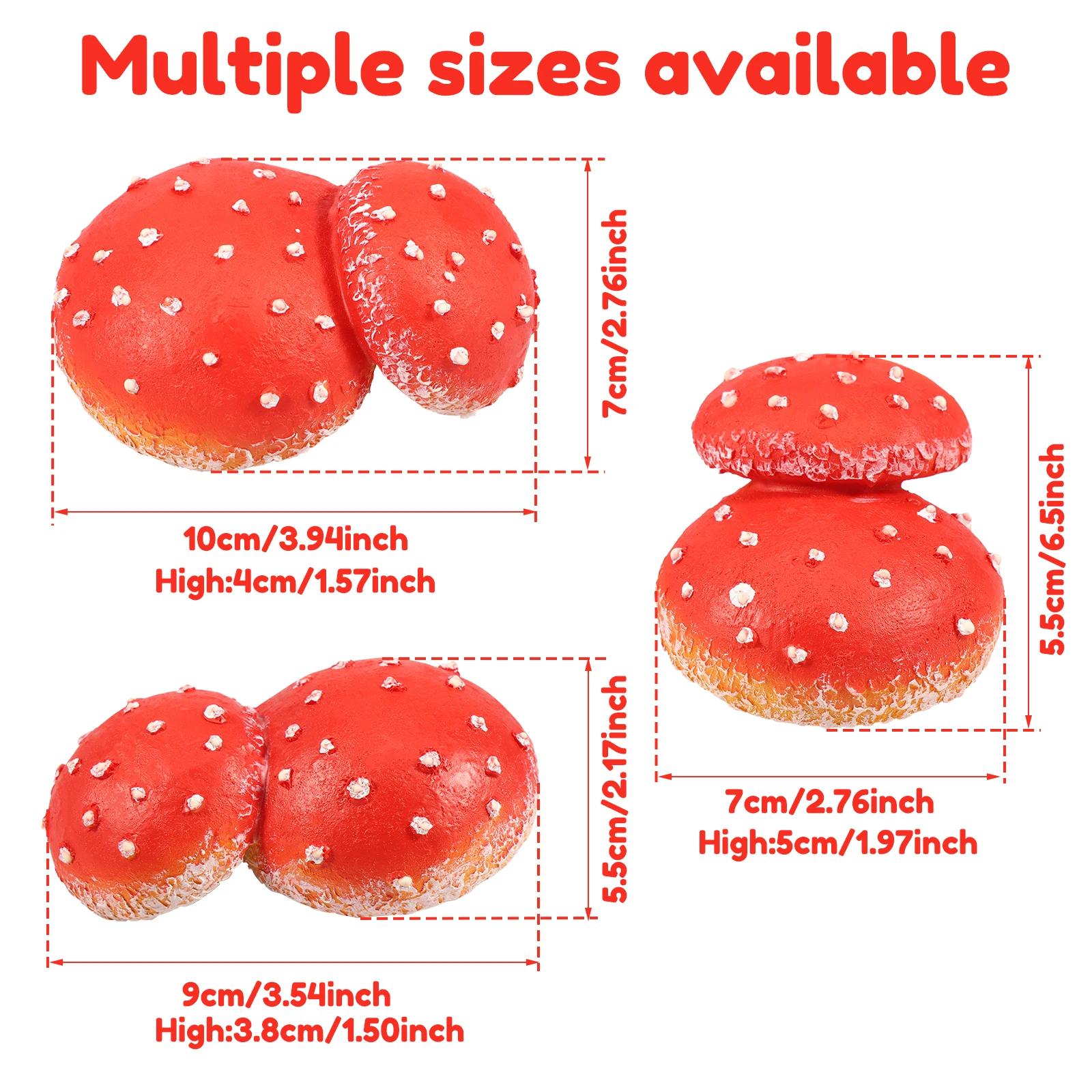 3Pcs Mushroom Statues Resin Simulation Mushroom Decorations Glow in the Dark Mushroom Tree Decors for Home Indoor Outdoor Garden