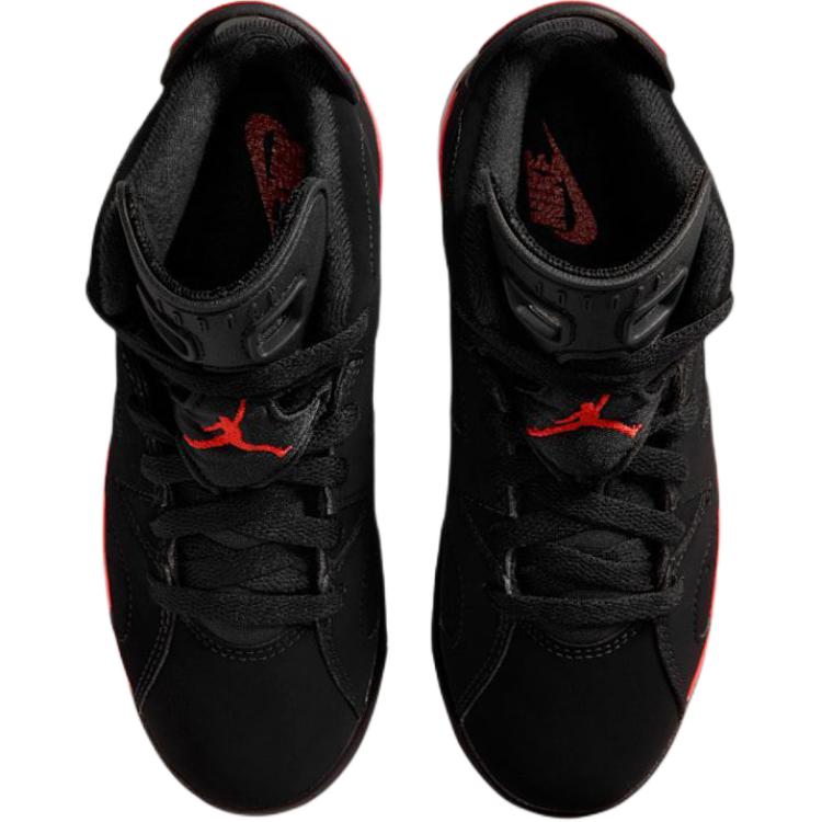 Air Jordan 6 Retro PS Reverse Infrared Salesman Kids Sneakers Black Light-Crimson IQ1277-001