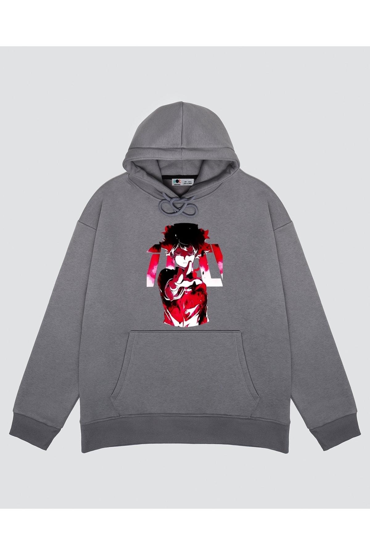 

Unisex Gri Kapşonlu Sweatshirt Mp 100