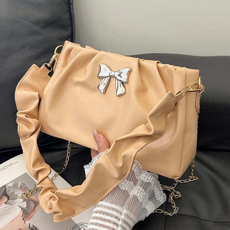 Popular Niche Bags for Women New Trendy Fashion Crossbody Bags for Women Ins One-shoulder Pleated Chain Bags for Women