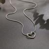Women's Heart Pendant Clavicle Necklace - Simple, Hollow, Heart-Shaped Design