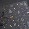Gold Ferrite Christmas Star Nail Stickers: Transparent Adhesive Thin Art Stamps M-235
