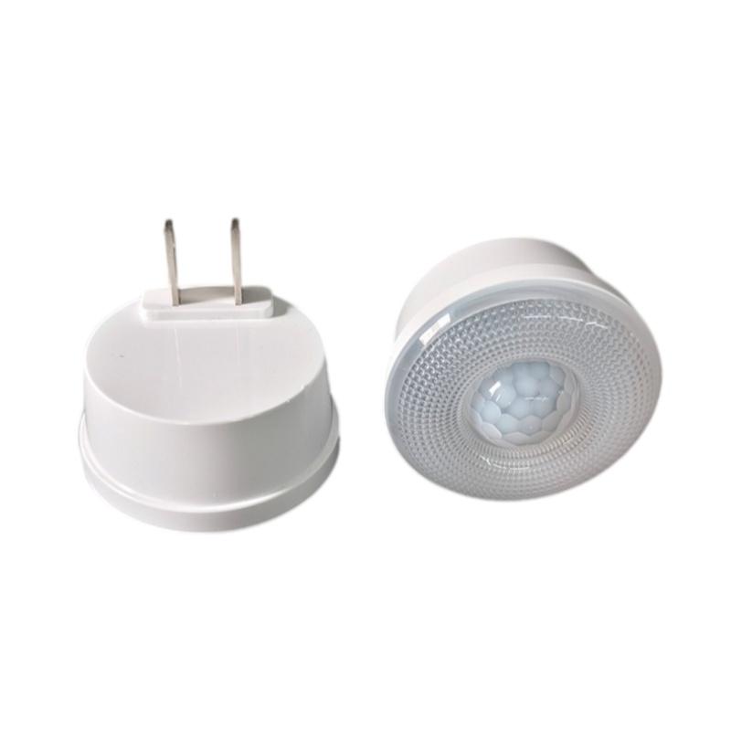 3W Plug-In Motion-Sensor Night Light Soft Light Energy-Saving Suitable For Bedrooms Bathrooms Hallways Warm Light White Light