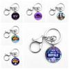 Laser Printing Cabochon Fortnite Keychain Stainless Steel Key Holder Ring Key
