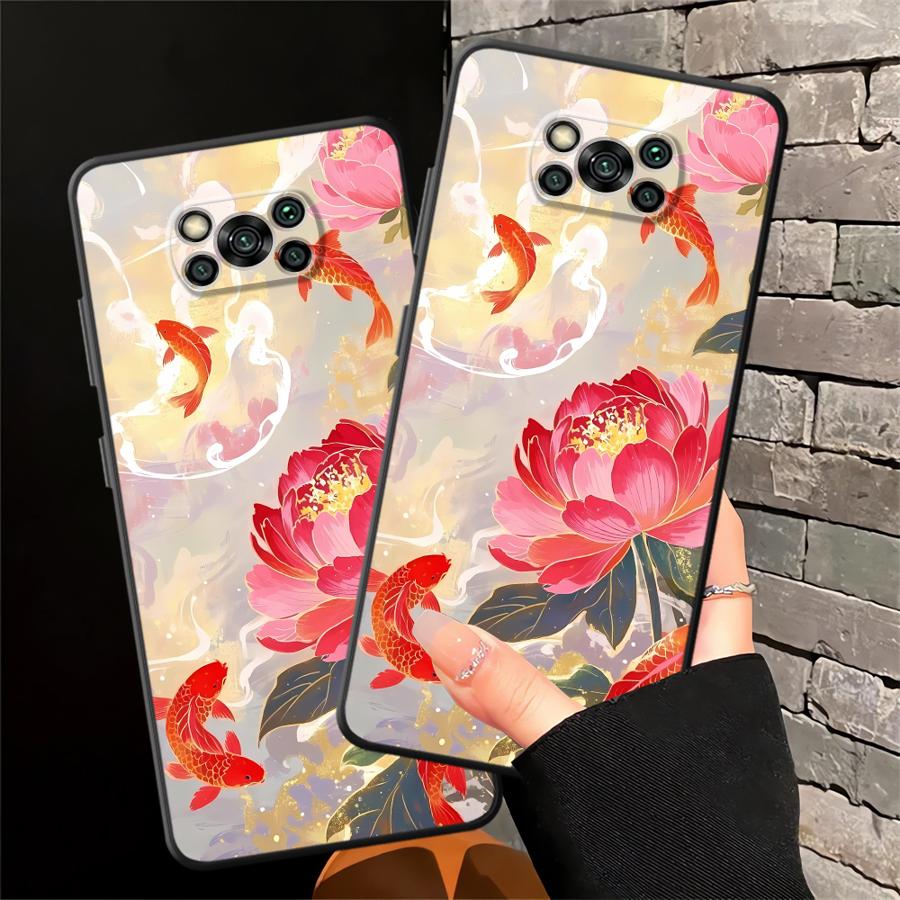 Hülle für Xiaomi Poco F8 M3 M4 M7 F1 C50 C61 M5 X3 X4 X5 X7 Pro F3 C71 C75 Funda Handyhülle Ölgemälde Blume
