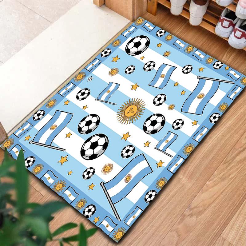 World Cup Football Pattern Square Carpet,Area Rug,Carpet Rug for Living Room Bedroom Sofa Playroom Decor,Non-slip Floor Mat,Holiday Birthday Gifts