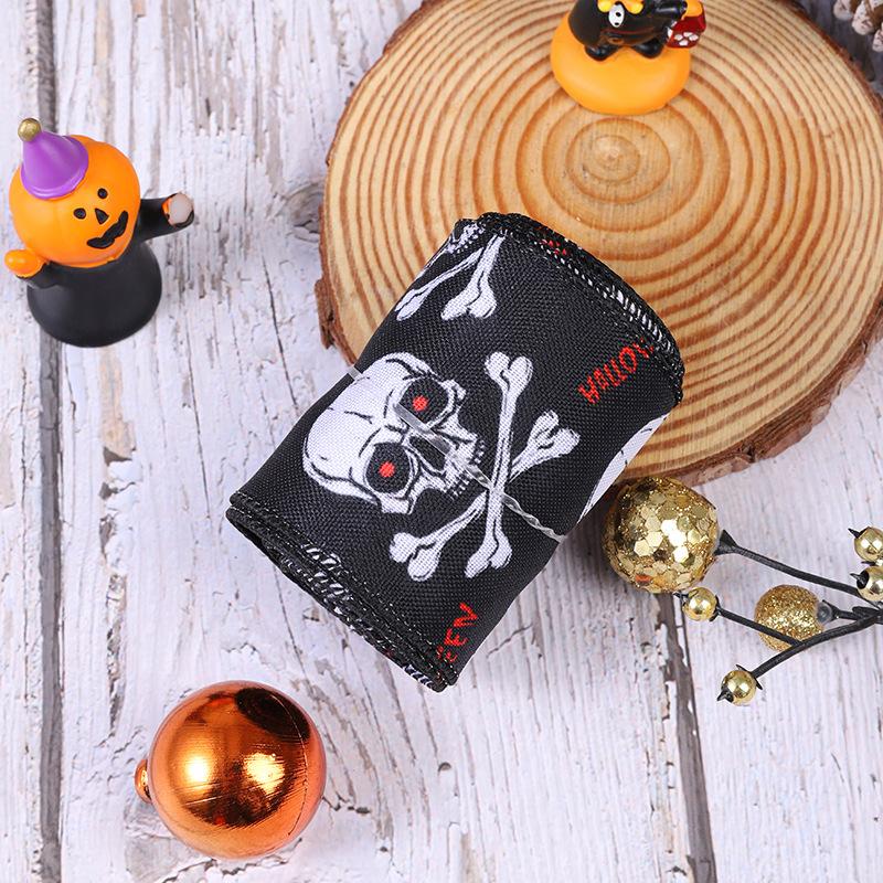 Halloween Pumpkin Skull Printed Ribbon - Halloween Party Decoration Ribbon, Colorful Strip Decoration Item, Woven Ribbon