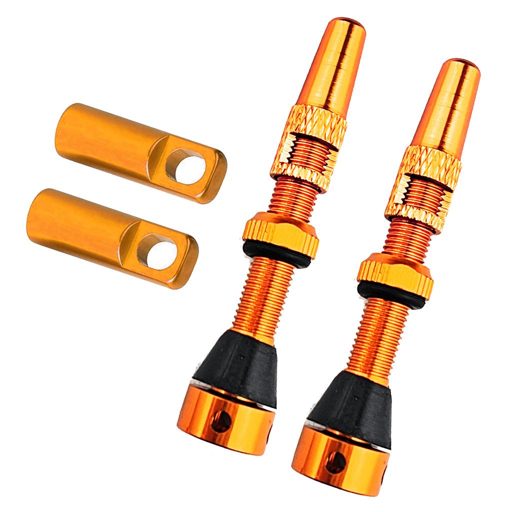 Bezduškový Presta ventil 60mm Lehký hliníkový Presta ventil s nástrojem pro demontáž ventilku a krytkami ventilku