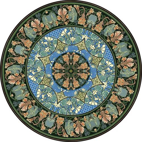 Persian Style Living Room Decoration Carpet Retro Round Rugs for Bedroom Home Chair Floor Mat Large Area Non-slip Washable Rug