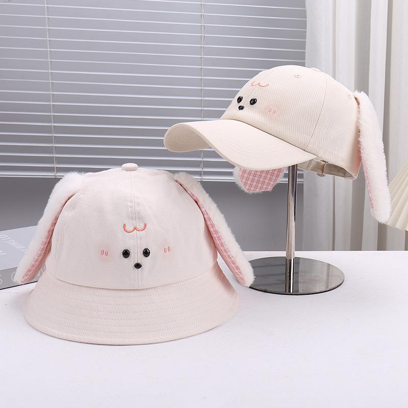 New cute little fresh sweet cute rabbit baseball cap outdoor travel photo versatile rabbit ear sun hat