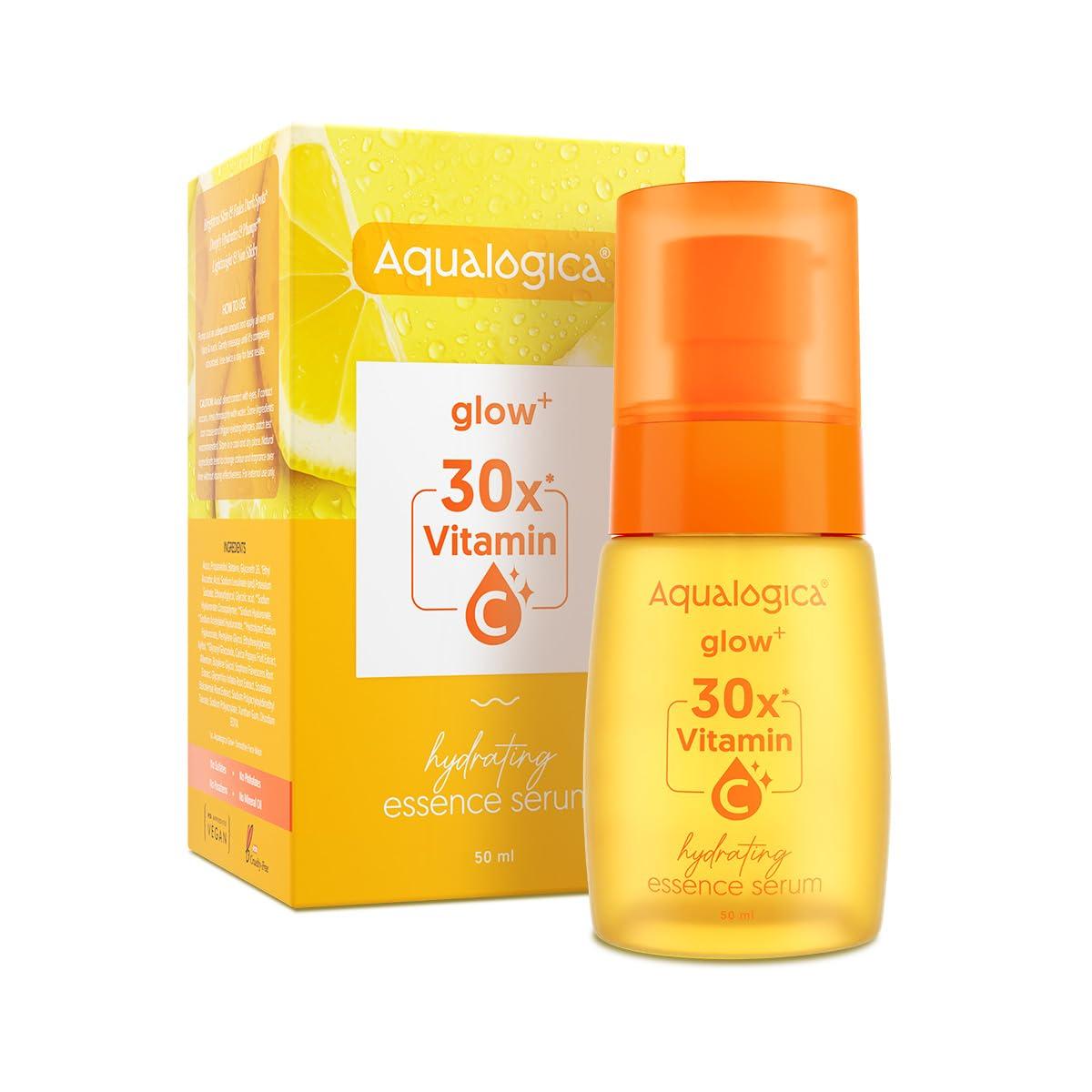 

Aqualogica Glow+ 30X Vitamin C Hydrating Essence Serum 50ml | Brightening & Lightweight Glow for Men and Women
