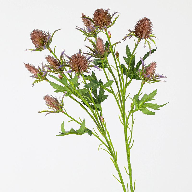 1PC Single Stem Lifelike Multi-Head Durable Plastic Natural-Appearing Flower Elegant Eryngium Lightweight 69cm