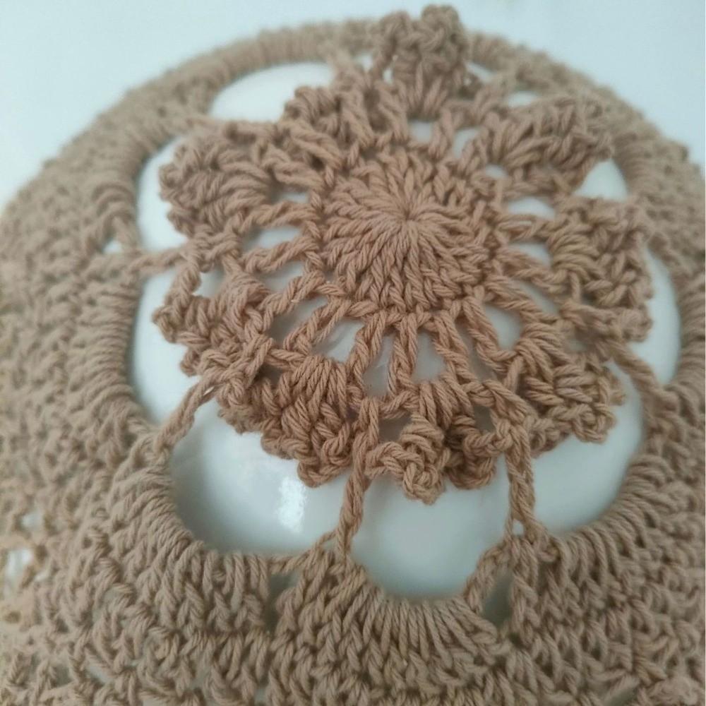 Polyester Crochet Baseball Cap Floral Lace Mesh Peaked Cap Casual Sun Hat Travel