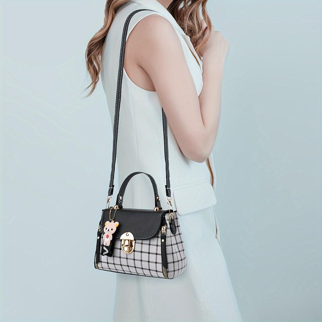 Small Purses And Handbags For Women Fashion Crossbody Bag Lightweight Shoulder Bag, Plaid Pattern Satchel