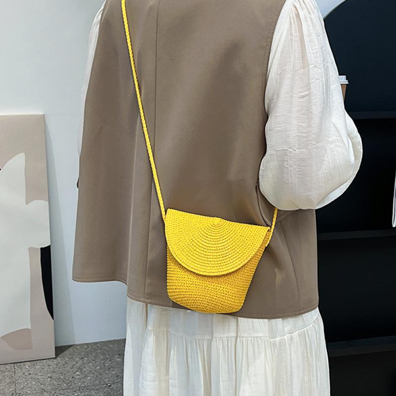 Nová malá svěží kabelka French Straw Woven Bag Taška přes rameno Taška Sen Series Pastoral Crossbody Bag Summer Bag