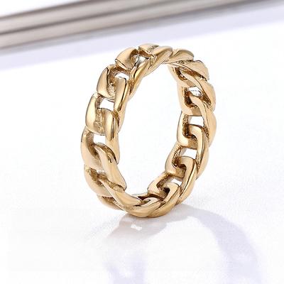 Titanium Steel Vacuum Plating Chain Ring Women's Niche High-end Light Luxury Ring Simple Accessories