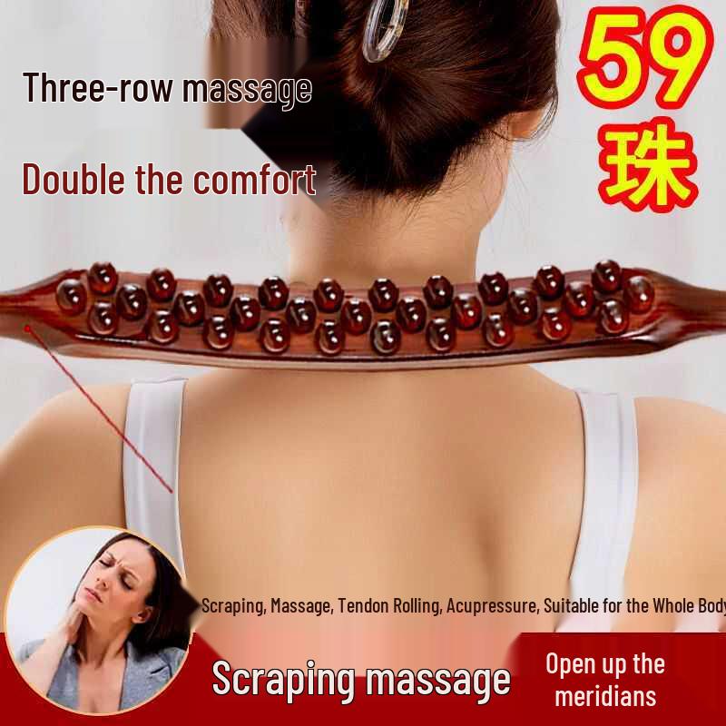Tendon Rolling Massage Stick - Universal Three-Row Design, Non-Beech Wood