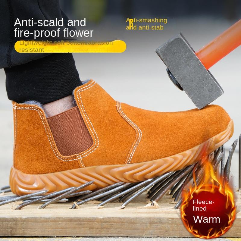 

Зимняя рабочая защитная обувь для сварщиков, меховая защитная рабочая обувь с защитой от ударов и проколов 39