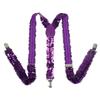 Unisex Sequin Y Back Suspenders 3 Clips Adjustable Elastic Braces