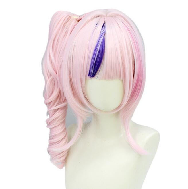 

42 СМ Vtuber Мария Марионетка Косплей Парик Вьющиеся Хвост Розовые Фиолетовые Волосы NIJISANJI EN 6th ILUNA Virtual Idol Головной Убор Ютубера 42CM розовый