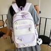 Schoolbag schoolbag female ins cute junior high school students versatile contrasting color backpack simple small fresh casual large capacity backpack