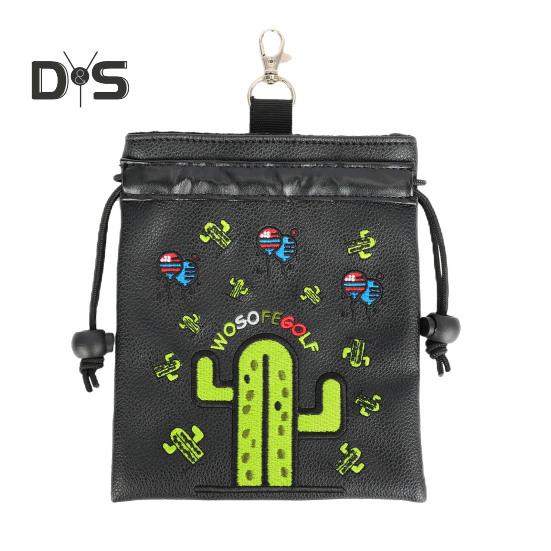 Golftasche mit Kordelzug, Golf-Tee-Tasche, Aufbewahrungstasche für Golfbälle, grüne Gabel, tragbares Golfzubehör für Golfbegeisterte