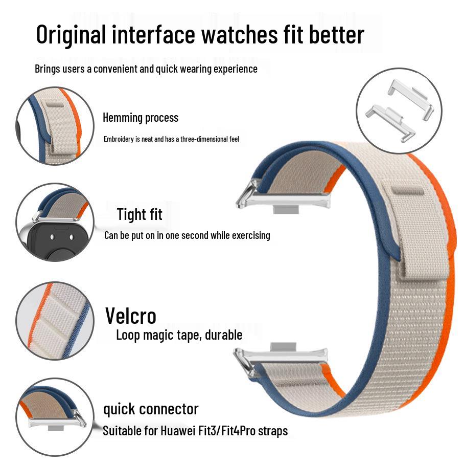 Nylon Loop Band for Huawei Fit 3/4/4 Pro (Metal Lugs)