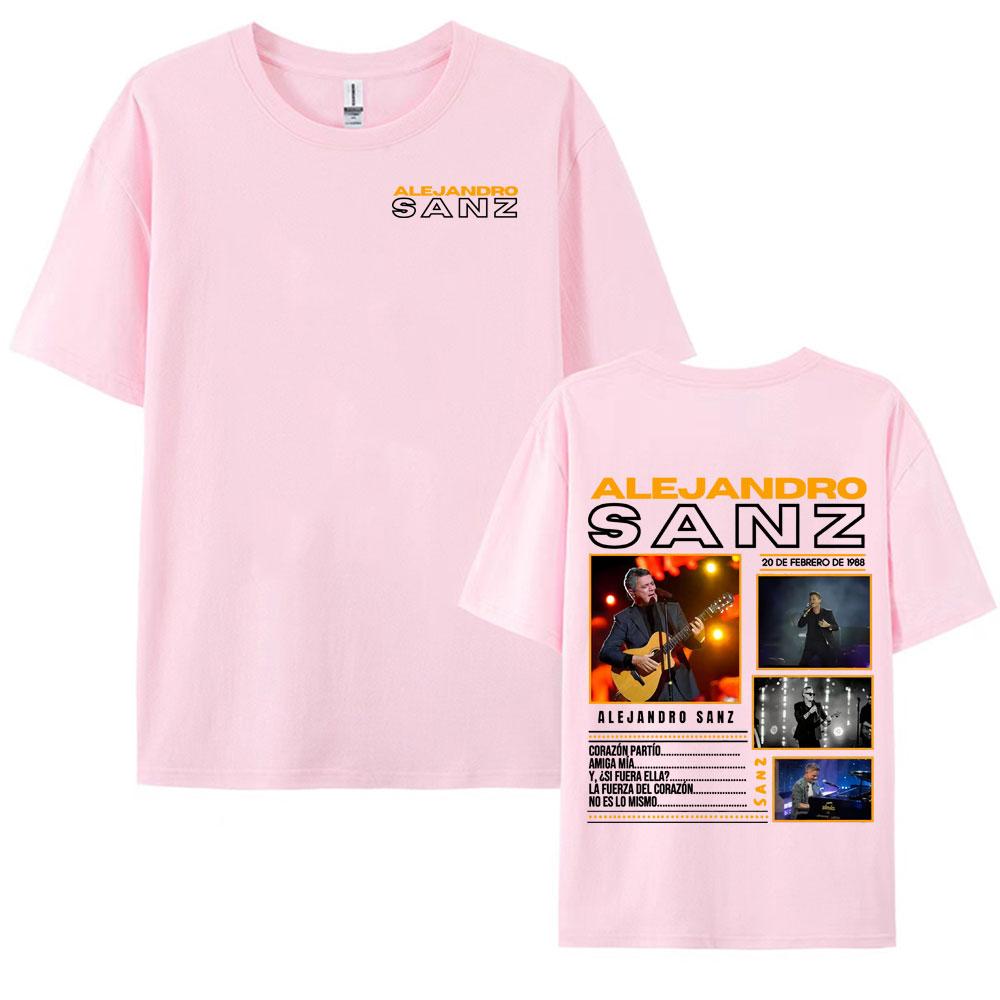 Singer Alejandro Sanz 2025 Tour Graphic Tshirts for Men Vintage High Quality Summer Short Sleeve T Shirt Unisex Casual Tshirt