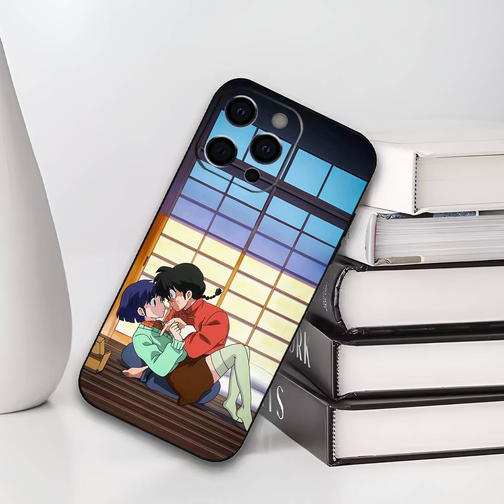 R-Ranma1 2 Phone Case For iPhone 17,16,15,14,13,12,11 Plus,Pro Max,XS,Soft Black Cover