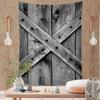 Gray Retro Wooden Door Tapestry Wall Hanging Abstract Art Hippie Tapez Psychedelic Witchcraft Dormitory Home Decor