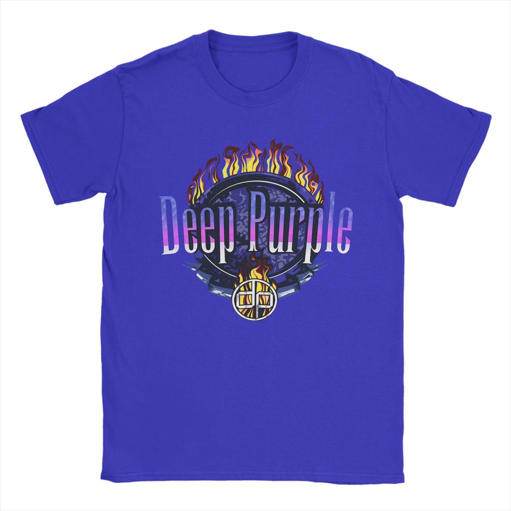 Deep Purple band  TShirt Unisex  Vintage Cotton Tee Shirt Round Collar Short Sleeve T Shirts Printing Clothing