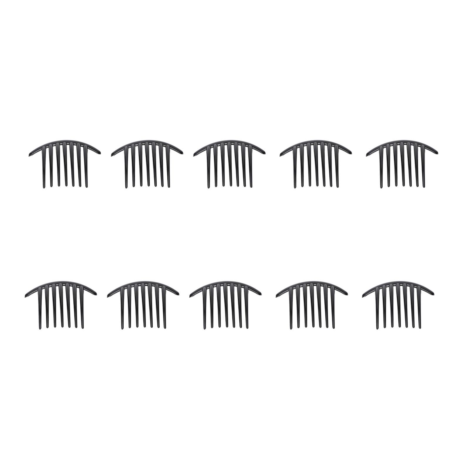 

10 шт. Зажим-вилка для волос, предотвращающий скольжение, с закругленным углом, элегантный пластиковый боковой гребень для волос для пучка, прически