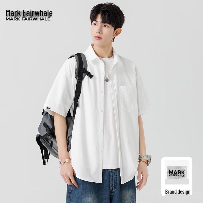 Mark Fairwhale Men's Ice Silk Short Sleeve Casual Shirt