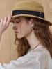 MAXZA Pearl Mesh Ribbon Wire Raffia Boater Hat