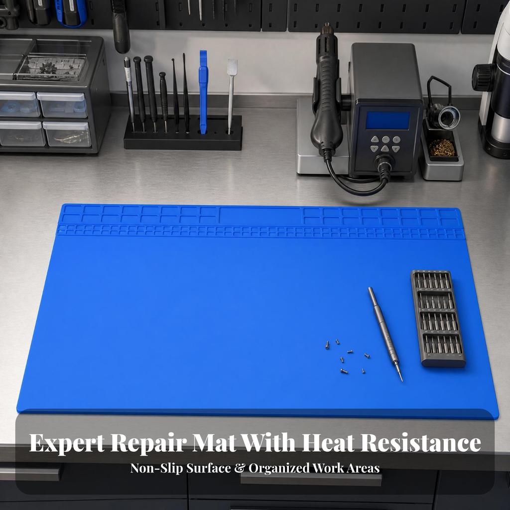 Heat-Resistant Soldering Mat Flexible Silicone Repair Work Rollable