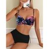 European and American Sexy Bikini Swimsuit High Waist Cross Straps Gather To Cover The Belly and Look Thin Split Swimsuit