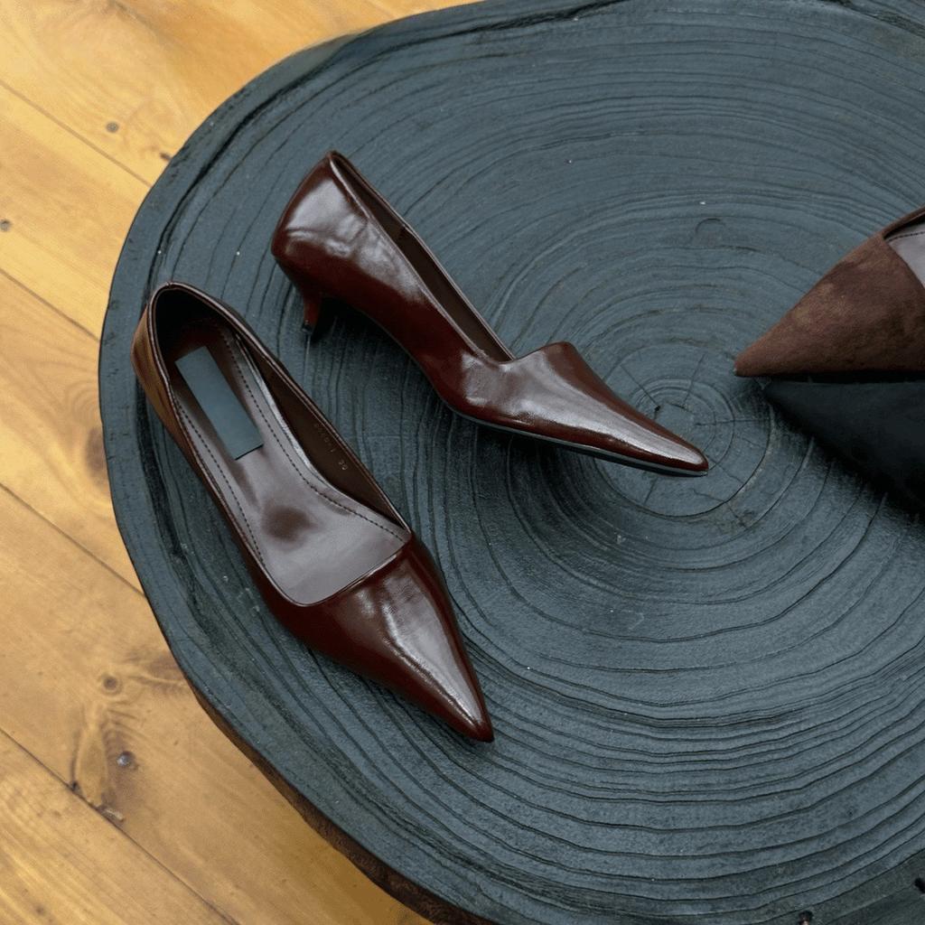 Vintage Low Heel Office Lady Slip On Shoes Fashion Shallow Pointed Toe Shoes Dancing Party Prom Ladies Pumps Shoes