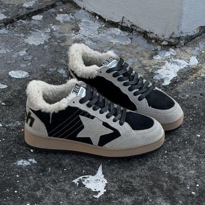 Winter New Korean Version Frosted Leather Velvet Star Small Dirty Shoes Women's Thick-soled Heightening Board Shoes Cotton Shoes